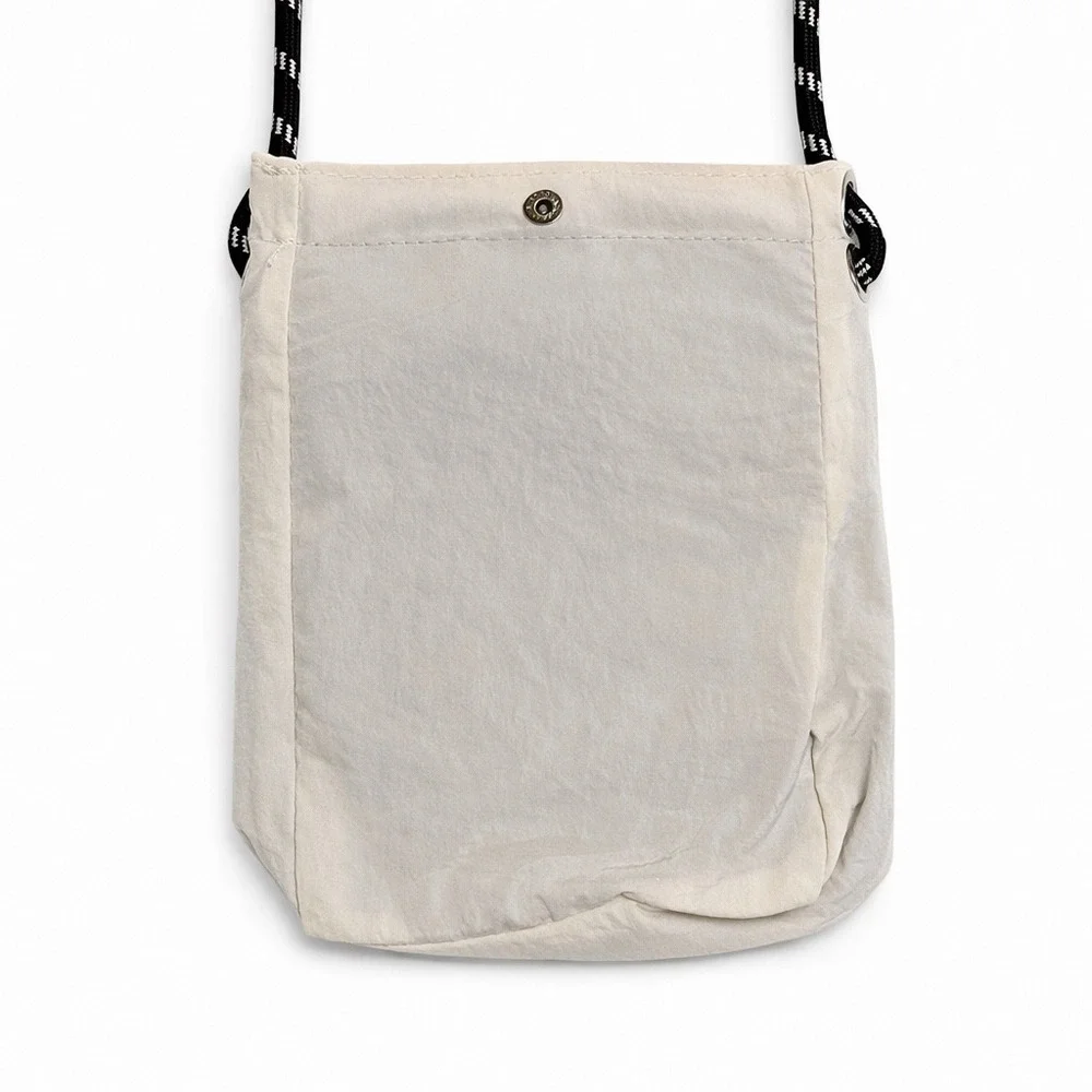 Beige Nylon Utility Crossbody Bag Rope Strap Gorpcore Techwear Pouch‎